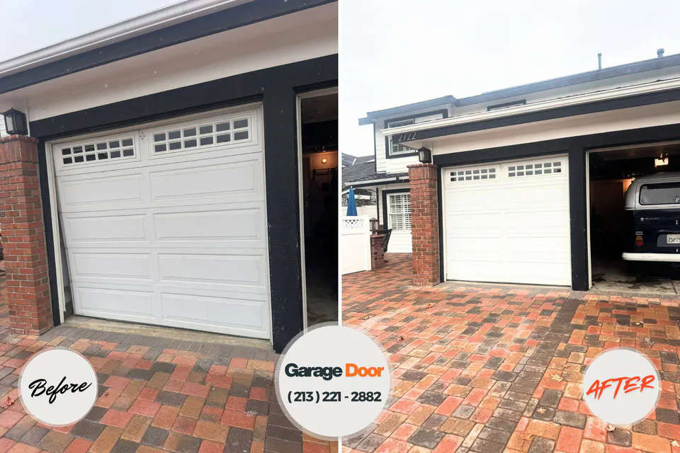 Before and after: garage door repair Nashville, IL